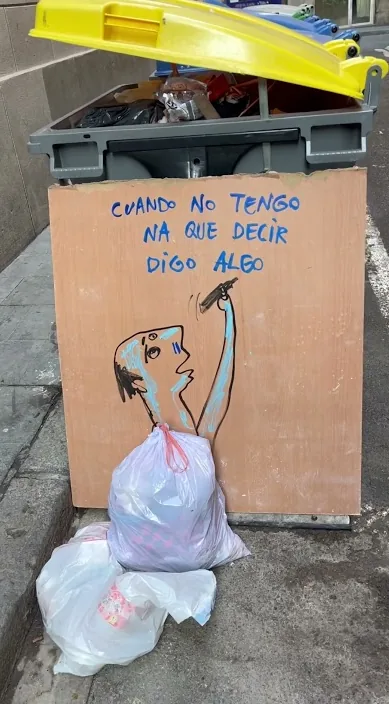alguna cosa (Algo) – art urbà a Barcelona: escena del vídeo d'Art Is Trash de Francisco de Pájaro