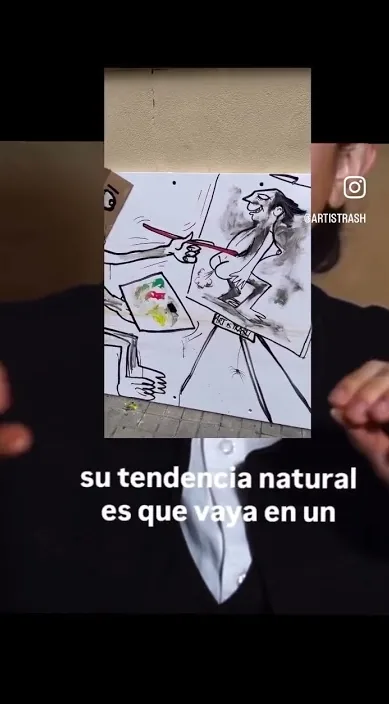 アーティスト: Never Be Down (Artista, jamás te rebajes) – バルセロナのストリートアート：Francisco de Pájaro による Art Is Trash の動画のワンシーン