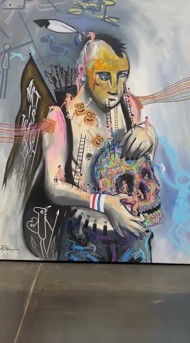 Autorretrato – arte de rua em Barcelona: cena do vídeo de Art Is Trash de Francisco de Pájaro