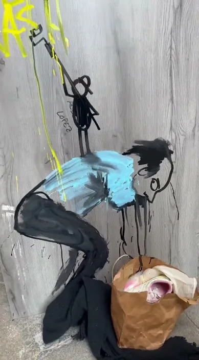 Basura es – arte urbano en Barcelona: escena del vídeo de Art Is Trash de Francisco de Pájaro