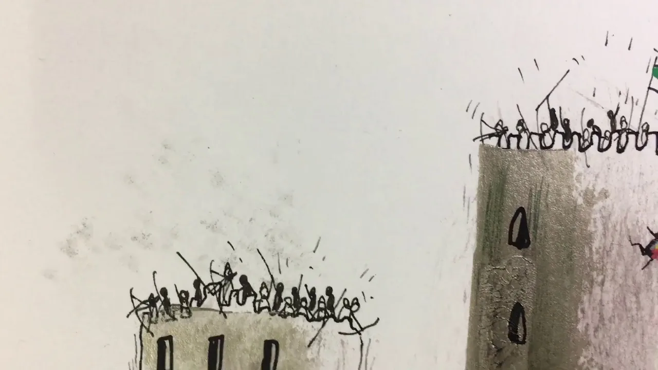 中世纪战斗 (Batalla medieval) – 巴塞罗那街头艺术:Francisco de Pájaro 的 Art Is Trash 视频画面