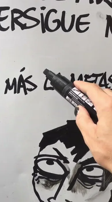 Caballero es – arte urbano en Barcelona: escena del vídeo de Art Is Trash de Francisco de Pájaro