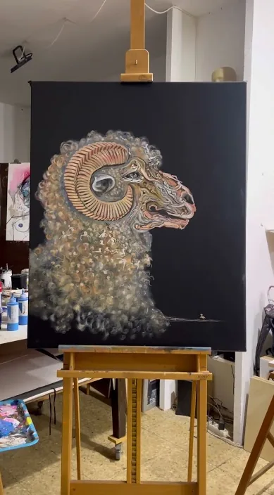 Carneiro Extremo (Carnero extremeño) – arte de rua em Barcelona: cena do vídeo de Art Is Trash de Francisco de Pájaro