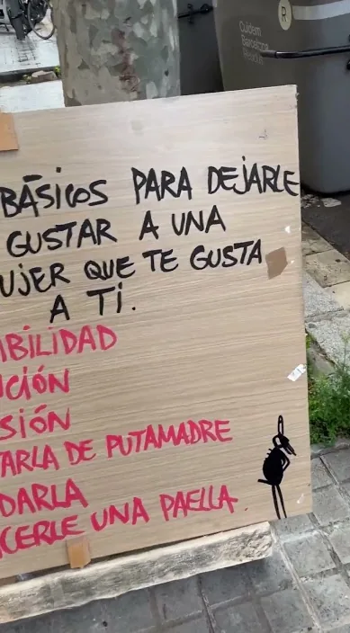 Hvordan man holder op med at kunne lide en kvinde – gadekunst i Barcelona: scene fra Art Is Trash-videoen af Francisco de Pájaro