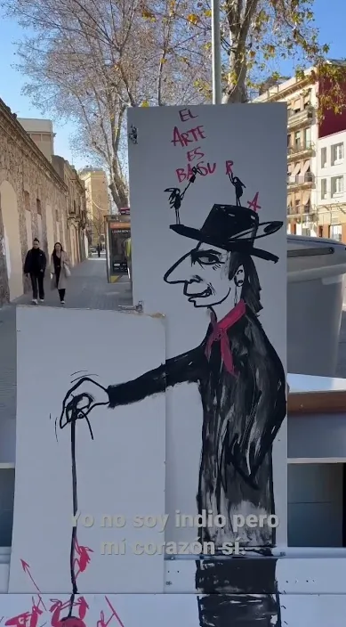 Corazón indio es – arte urbano en Barcelona: escena del vídeo de Art Is Trash de Francisco de Pájaro