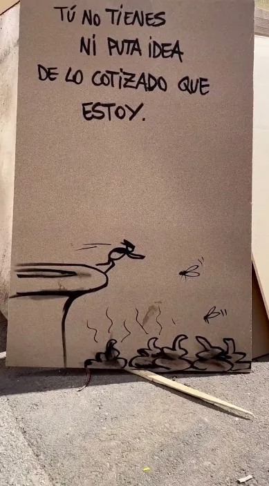 Zuschlag ist (Cotizado es) – Street-Art in Barcelona: Szene aus dem Art-Is-Trash-Video von Francisco de Pájaro