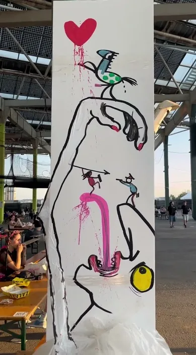 Croisière Festival (Cruilla festival) – street art à Barcelone : scène de la vidéo Art Is Trash de Francisco de Pájaro