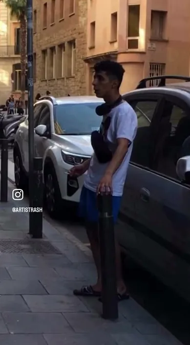 Pas på (Cuidado) – gadekunst i Barcelona: scene fra Art Is Trash-videoen af Francisco de Pájaro