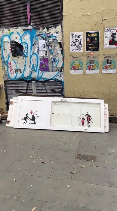 DIANA www. es – arte urbano en Barcelona: escena del vídeo de Art Is Trash de Francisco de Pájaro