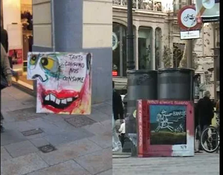 Kunst er skrald 2009 (El Arte es Basura BARCELONA 2009) – gadekunst: scene fra Art Is Trash-videoen af Francisco de Pájaro