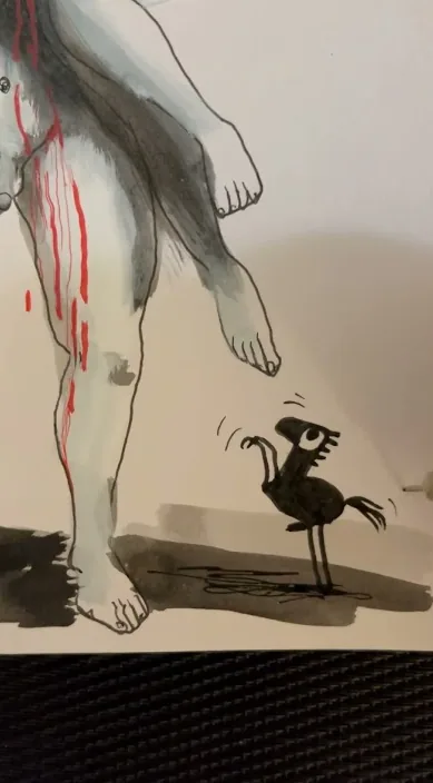 El segrest (El rapto) – art urbà a Barcelona: escena del vídeo d'Art Is Trash de Francisco de Pájaro