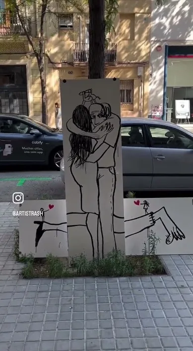 El último adiós – arte urbano en Barcelona: escena del vídeo de Art Is Trash de Francisco de Pájaro