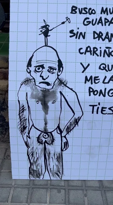 Tinder では動作しませんwww (En tinder no funciono. www. es) – バルセロナのストリートアート：Francisco de Pájaro による Art Is Trash の動画のワンシーン