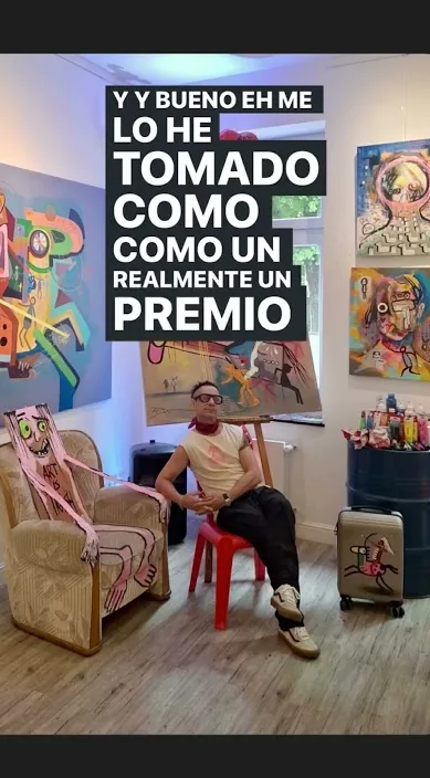 Francisco de Pájaro, Art Is Trash, interviewes i et galleri fyldt med hans malerier i Barcelona