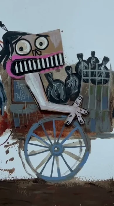 Errante – street art à Barcelone : scène de la vidéo Art Is Trash de Francisco de Pájaro