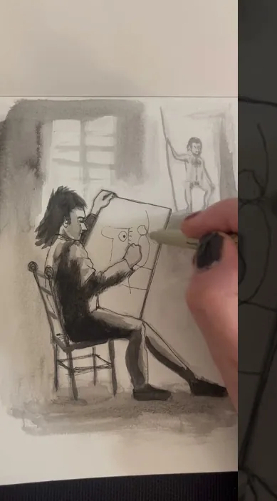 絵画学校 (Escuela de dibujo) – バルセロナのストリートアート:Francisco de Pájaro による Art Is Trash の動画のワンシーン