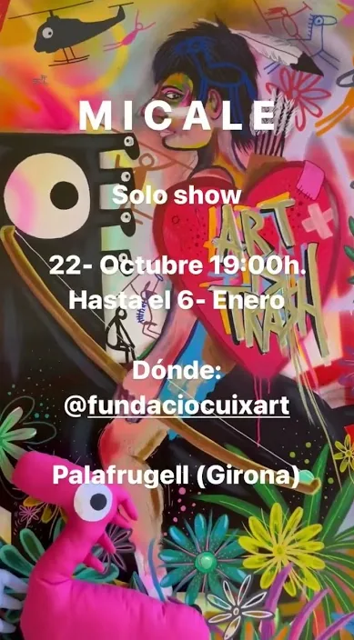Udstilling af (Exposición de) – gadekunst i Barcelona: scene fra Art Is Trash-videoen af Francisco de Pájaro