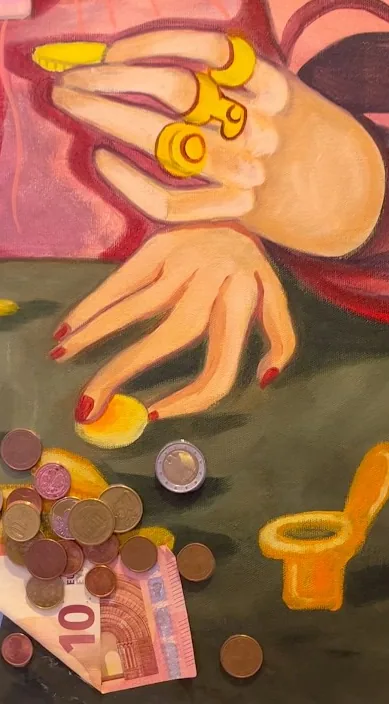 Udstilling i Düsseldorf (Exposición en düsseldorf) – gadekunst: scene fra Art Is Trash-videoen af Francisco de Pájaro