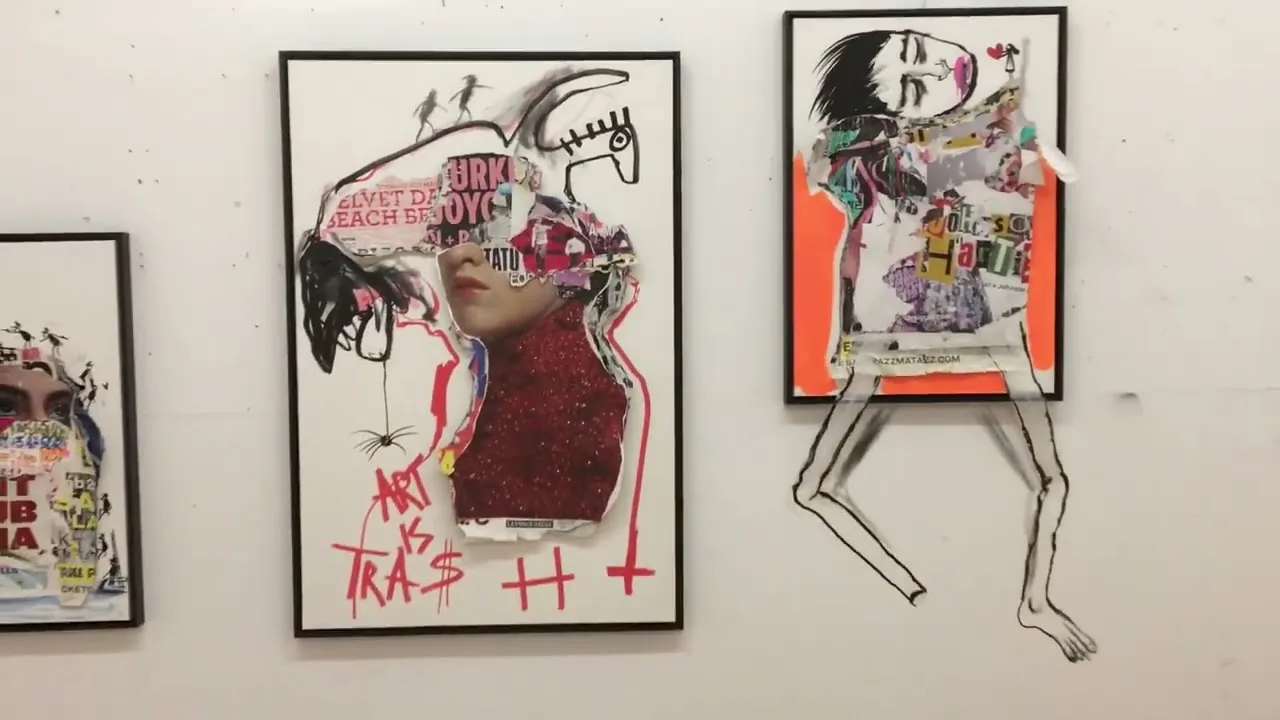 Exposição e colaboração com Balu em Barcelona – arte de rua: cena do vídeo de Art Is Trash de Francisco de Pájaro