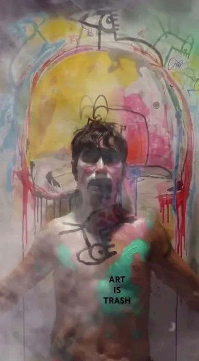 От птицы www. (Fco. De Pájaro www. es) – стрит-арт, Барселона: кадр из видео Art Is Trash Франсиско де Пахаро