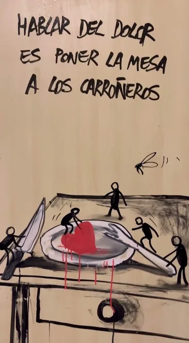 痛みの話 (Hablar del dolor) – バルセロナのストリートアート:Francisco de Pájaro による Art Is Trash の動画のワンシーン