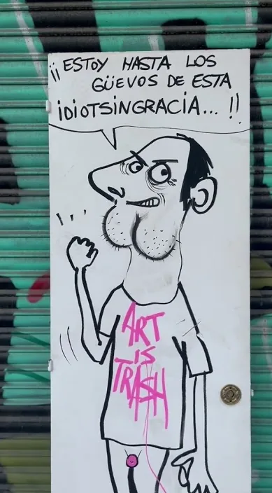 Fins els (Hasta los) – art urbà a Barcelona: escena del vídeo d'Art Is Trash de Francisco de Pájaro