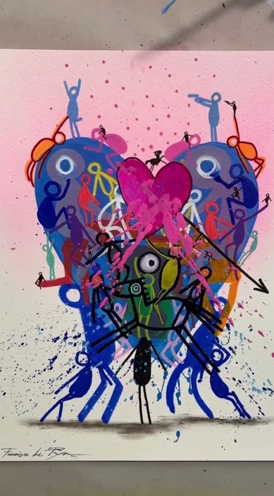 El cor és (Heart es) – art urbà a Barcelona: escena del vídeo d'Art Is Trash de Francisco de Pájaro