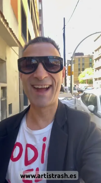 Hoje é um dia lindo (Hoy es un día precioso) – arte de rua em Barcelona: cena do vídeo de Art Is Trash de Francisco de Pájaro