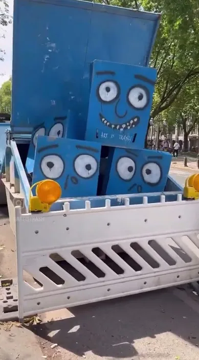 Instalación en düsseldorf – arte urbano: escena del vídeo de Art Is Trash de Francisco de Pájaro