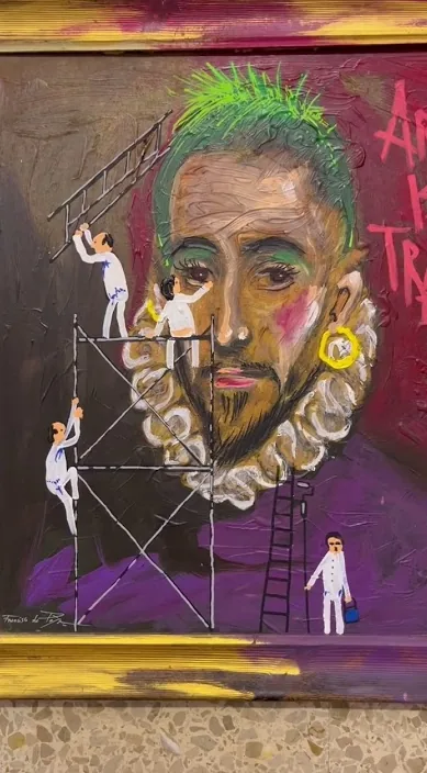 Die griechische. ist (La greca. es) – Street-Art in Barcelona: Szene aus dem Art-Is-Trash-Video von Francisco de Pájaro