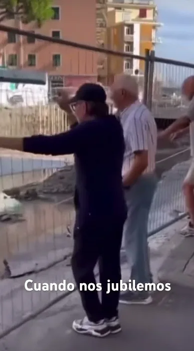 Pensioneringen (La jubilación) – gadekunst i Barcelona: scene fra Art Is Trash-videoen af Francisco de Pájaro