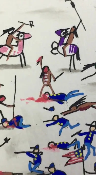 Lille Big Horn (Little Big Horn) – gadekunst i Barcelona: scene fra Art Is Trash-videoen af Francisco de Pájaro