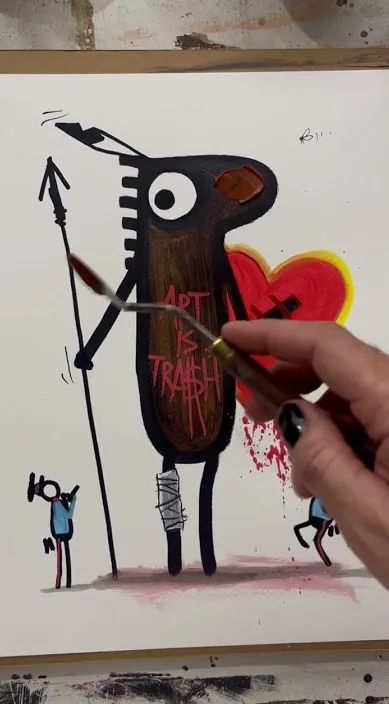 Mono de feria www. es – 巴塞罗那街头艺术:Francisco de Pájaro 的 Art Is Trash 视频画面