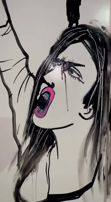 Hyklerne er ikke på mode (Para los hipócritas no está de moda) – gadekunst i Barcelona: scene fra Art Is Trash-videoen af Francisco de Pájaro