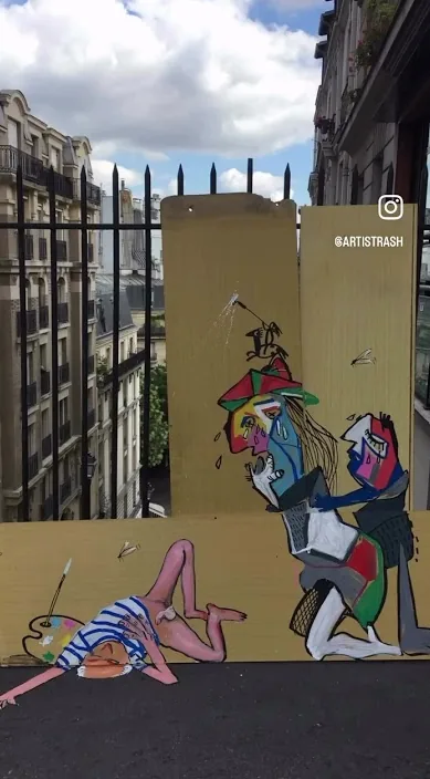 París – art urbà a Barcelona: escena del vídeo d'Art Is Trash de Francisco de Pájaro
