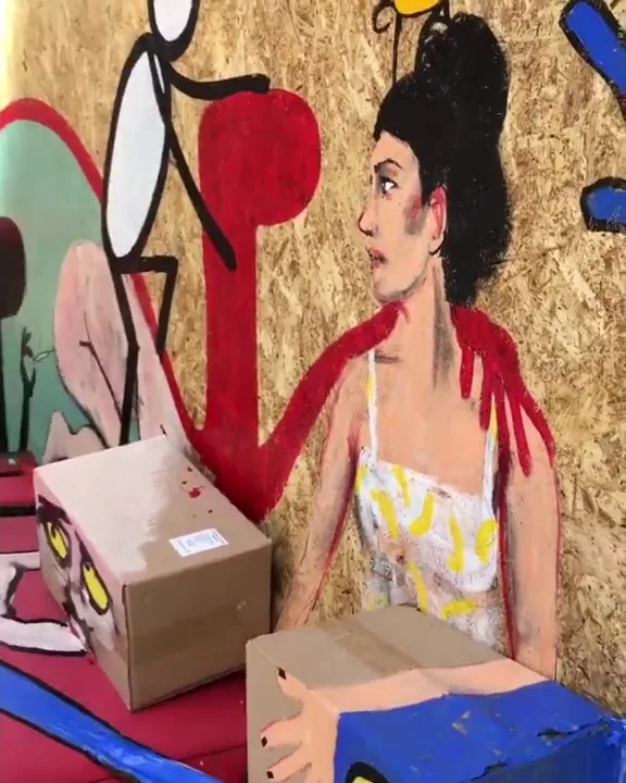 克罗地亚垃圾画 (Pintando basura en Croacia) – 巴塞罗那街头艺术：Francisco de Pájaro 的 Art Is Trash 视频画面