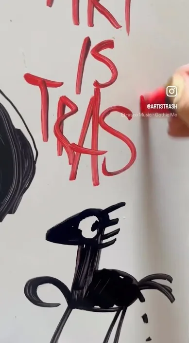 Jeg maler, hvad jeg ser (Pinto lo que veo) – gadekunst i Barcelona: scene fra Art Is Trash-videoen af Francisco de Pájaro