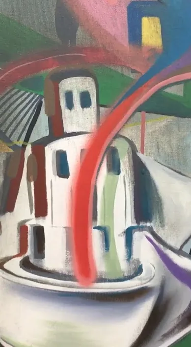 Pintura al óleo – arte urbano en Barcelona: escena del vídeo de Art Is Trash de Francisco de Pájaro