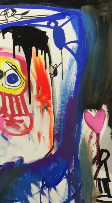 Pintura en l'estudi (Pintura en el estudio) – art urbà a Barcelona: escena del vídeo d'Art Is Trash de Francisco de Pájaro