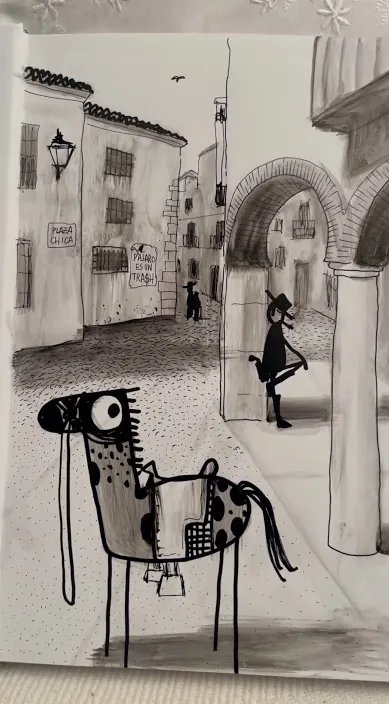 Platz Mädchen Zafra (Plaza chica zafra) – Street-Art: Szene aus dem Art-Is-Trash-Video von Francisco de Pájaro