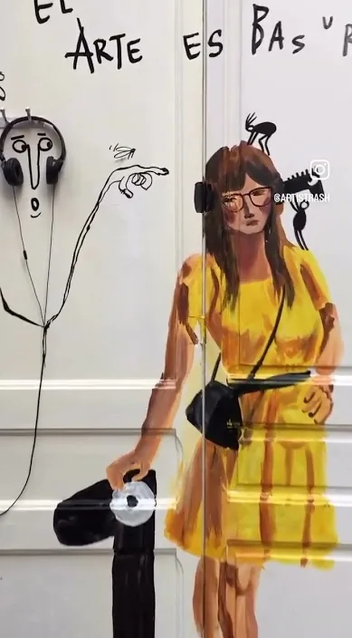 Porträt von hannah bere (Retrato de hannah bere) – Street-Art in Barcelona: Szene aus dem Art-Is-Trash-Video von Francisco de Pájaro