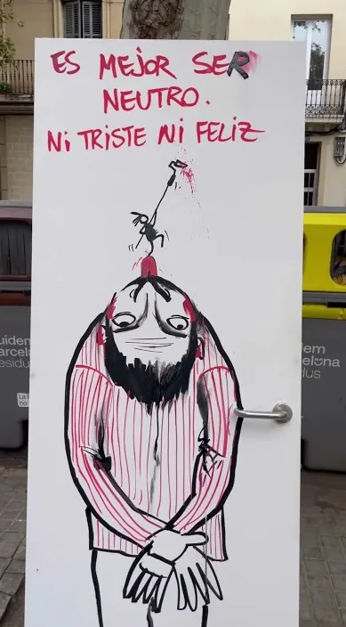 És neutre (Sé neutro) – art urbà a Barcelona: escena del vídeo d'Art Is Trash de Francisco de Pájaro