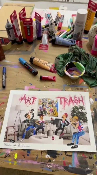 Os Sex Pistols (Sex Pistols trash) – arte de rua em Barcelona: cena do vídeo de Art Is Trash de Francisco de Pájaro