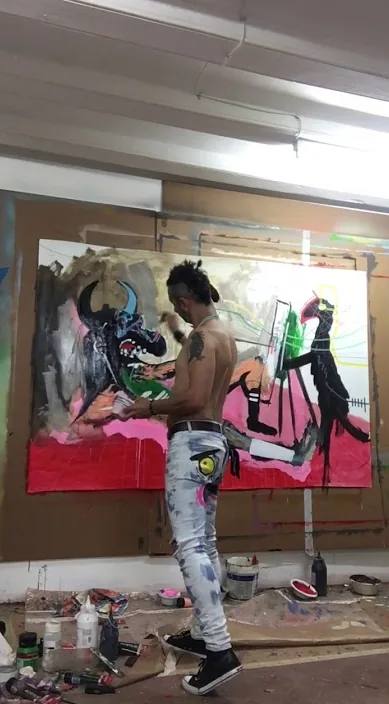 Terceira sessão de uma pintura espontânea – arte de rua em Barcelona: cena do vídeo de Art Is Trash de Francisco de Pájaro