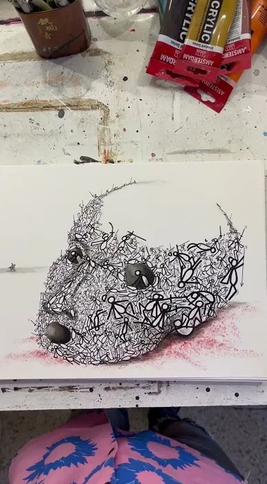 Toda a vida igual. www. é (Toda la vida igual. www. es) – arte de rua em Barcelona: cena do vídeo de Art Is Trash de Francisco de Pájaro