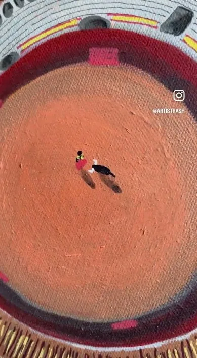 Torero – art urbà a Barcelona: escena del vídeo d'Art Is Trash de Francisco de Pájaro