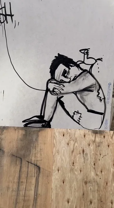 Trash www. és (TRASH www. es) – art urbà a Barcelona: escena del vídeo d'Art Is Trash de Francisco de Pájaro
