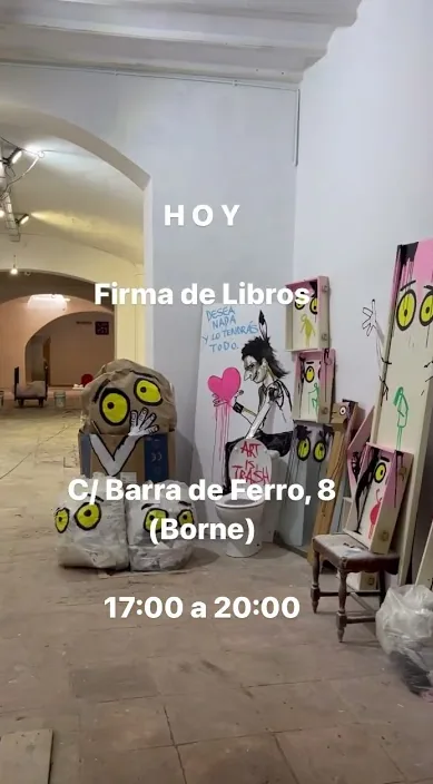 En uforglemmelig dag. www. (Un día inolvidable. www. es) – gadekunst i Barcelona: scene fra Art Is Trash-videoen af Francisco de Pájaro