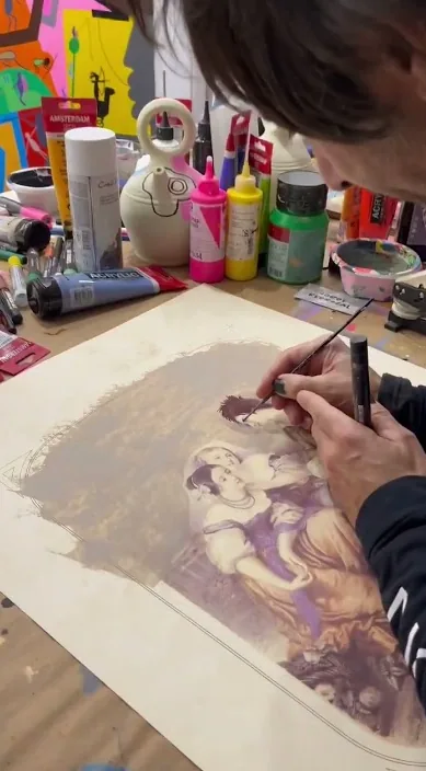 Working – arte urbano en Barcelona: escena del vídeo de Art Is Trash de Francisco de Pájaro